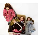 Six collectible display dolls to include a 'Knightsbridge Collection' limited edition doll in pink