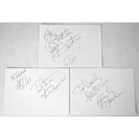 ELVIS PRESLEY INTEREST; three cards bearing signatures of Elvis' band members (no Elvis) (3).