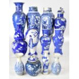 A collection of late 19th and early 20th century Chinese blue and white ware,