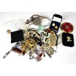 Various items of costume jewellery to include fashion watches, necklaces, silver gate bracelet,