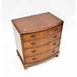 An early 20th century mahogany bow-fronted chest of four graduated drawers, raised on bracket feet,