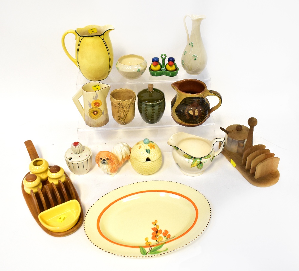 Various vintage and early 20th century collectible ceramics to include a Clarice Cliff Newport