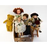 Four collectors' display dolls to include one from the 'Andrew Schofield Doll Collection',