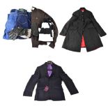 Various gentlemen's designer clothes to include a coat, dinner jacket/blazer, shirts,