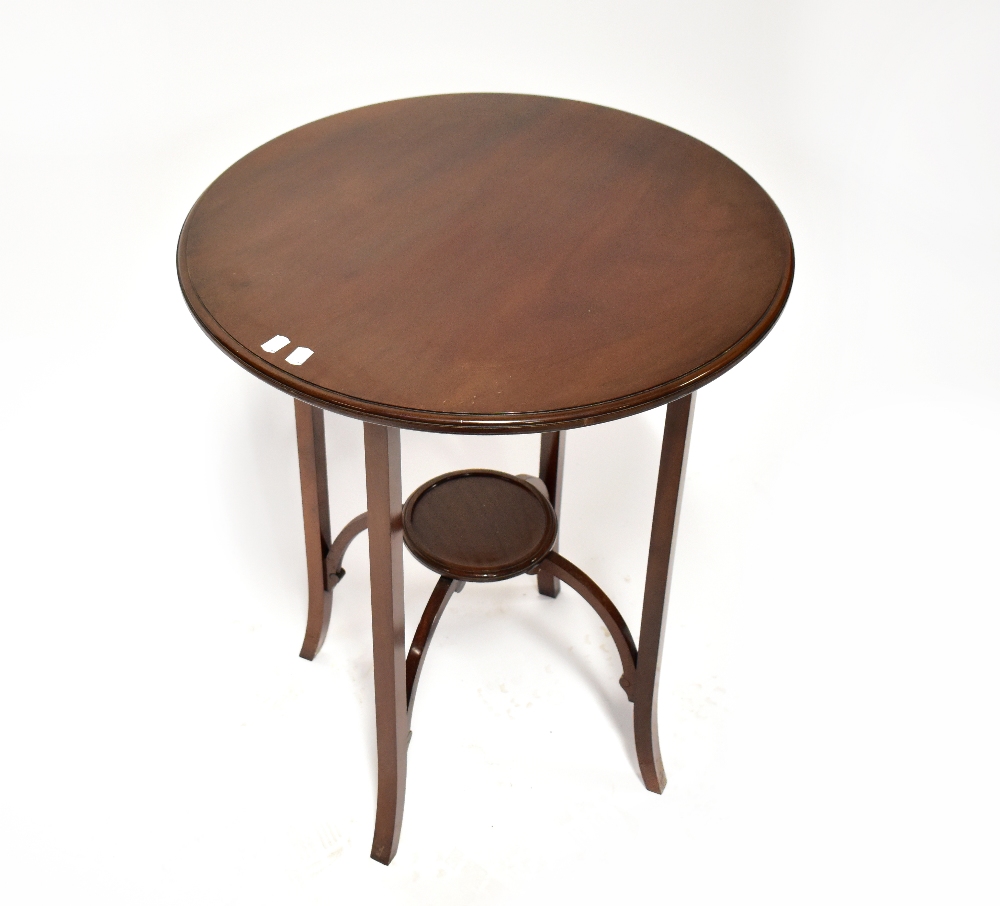 An Edwardian mahogany circular occasional table with simple frieze, - Image 2 of 2