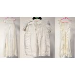 Two vintage Christening gowns, both cotton lawn, one with embroidered panel to the top,