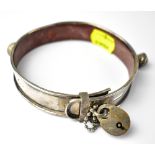 An Edwardian hallmarked silver dog collar with two bells,