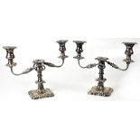 A pair of Elizabeth II hallmarked silver candelabra,