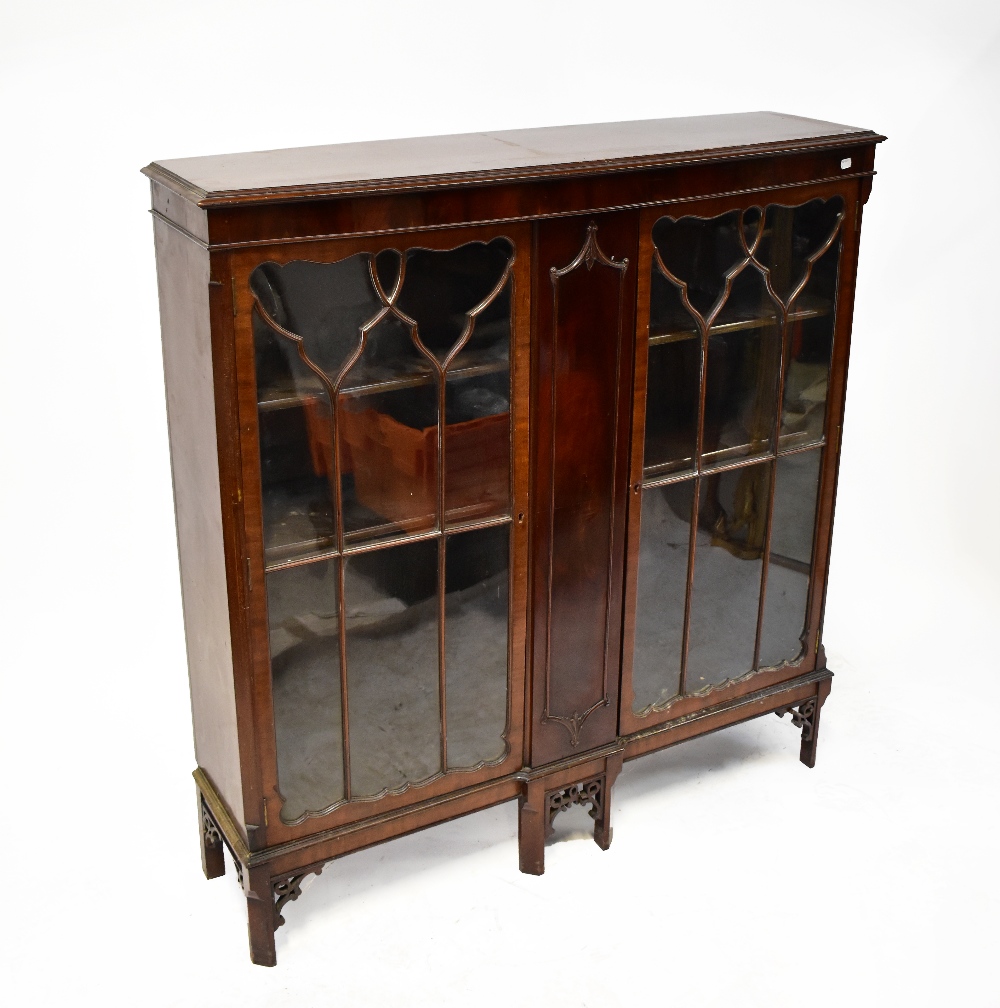 A 19th century Chippendale-style mahogany floorstanding cabinet,