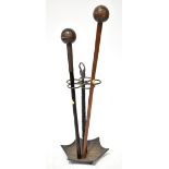 Two late 19th/early 20th century African knobkerrie throwing/fighting clubs, the shortest,
