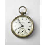 A Victorian hallmarked silver crown wind open face pocket watch,