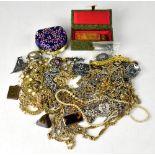 A quantity of mainly contemporary costume jewellery to include various yellow and white metal