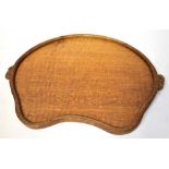 ROBERT 'MOUSEMAN' THOMPSON (KILBURN); an oak tea tray of kidney shape,