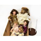 Seven collectors' dolls to include two Leonardo Collection examples,