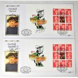 GEORGE BEST; two first day covers bearing the football legend's signature.