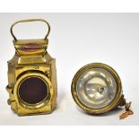 CLASSIC CAR INTEREST; a brass CAV classic car head lamp and a Rotax Motor Co Sunrise No.