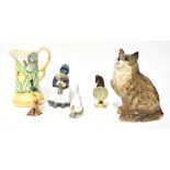 Various 20th century collectibles to include Royal Copenhagen porcelain figure of a seated girl