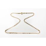 A 9ct gold figaro-style necklace, length approx 44cm, approx 5.2g.