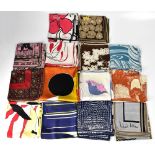 RICHARD ALLAN LONDON; twenty-one vintage silk scarves in varying distinctive 1960s designs,