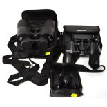 Three pairs of modern good quality binoculars comprising a pair of Strathspey 10x50 Marine 114M AT