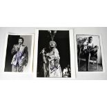 Three black and white photographs bearing signatures, Lionel Richie,