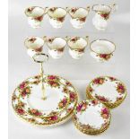 ROYAL ALBERT; a quantity of 'Old Country Roses' tea and dinner ware to include three large plates,