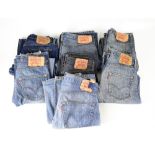 LEVI 501; seven pairs of vintage Levi 501 blue jeans, sizes W31 L32, W38 L32, W32 L34, W31 L34,