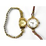 A vintage 9ct yellow gold ladies' wristwatch,
