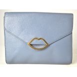 LULU GUINNESS; a grained leather clutch bag, 'Leila', style no.