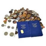 A quantity of mixed, mostly pre-decimal coins and coin packs.