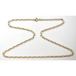 A 9ct gold belcher link necklace, length approx 50cm, approx 4.5g.