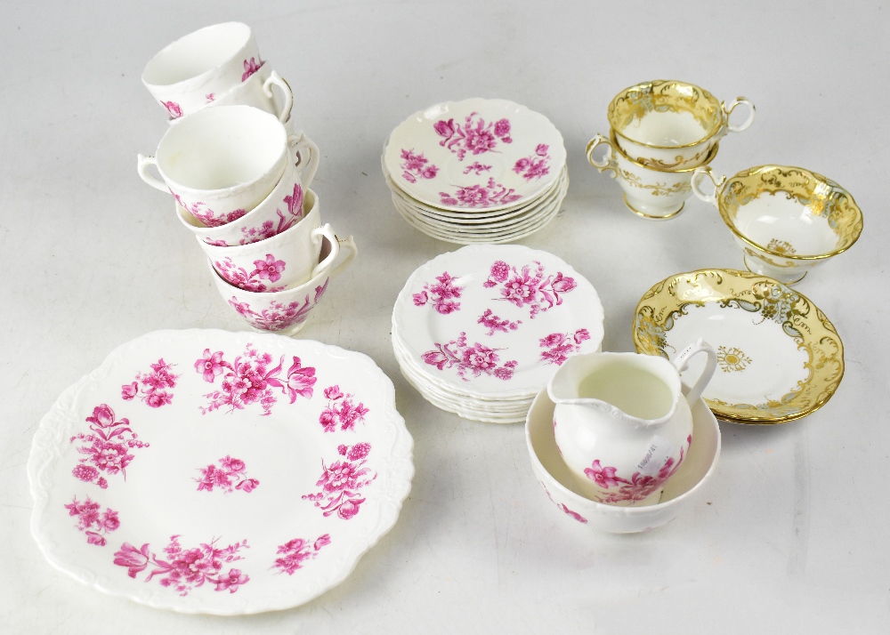 COALPORT; a quantity of teaware, a sandwich plate, eight cups and matching saucers,