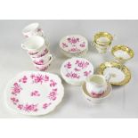 COALPORT; a quantity of teaware, a sandwich plate, eight cups and matching saucers,