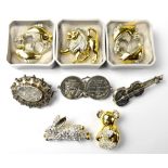 Various items of costume jewellery to include a 19th century silver mourning brooch,
