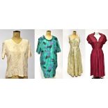 A group of three vintage dresses to include a circa 1940s tea dance dress,