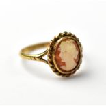 A 9ct gold cameo ring, size U, approx 2.4g.