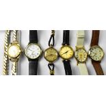 Various vintage and modern ladies' wristwatches to include a Gucci quartz black and gold-coloured