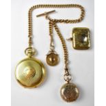 WALTHAM; an 18ct yellow gold full hunter pocket watch,