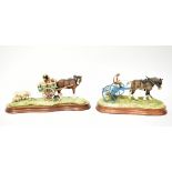 BORDER FINE ARTS; two farming scene ornaments comprising BO697A 'Loose Raking',