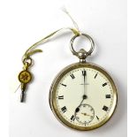 An Edwardian hallmarked silver cased key wind open face pocket watch,