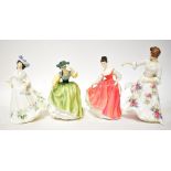 ROYAL DOULTON; four porcelain figures comprising HN2480 'Adele', HN2835 'Fair Lady',