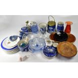 A quantity of Royal Doulton 'Tumbling Leaves' tableware, various pieces of Wedgwood jasper dip,