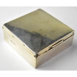 An Edward VII hallmarked silver cigarette box of square form with cedar wood lining, width 8cm,