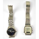 SEIKO; two vintage quartz bracelet watches to include an alarm chronograph example, 32mm,
