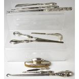 Ten items of hallmarked silver manicure and ladies' vanity items, to include a nail buffer,