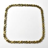 A 9ct gold fancy link necklace, length approx 42cm, approx 24g.