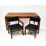 A mid-20th century Danish extending dining table of rectangular form,