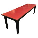 A very large Formica topped workbench/table, 80 x 278 x 80cm.