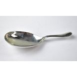 A George V hallmarked silver tea caddy spoon, the reverse of the bowl with rat tail handle,