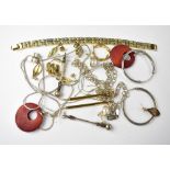 A small quantity of costume jewellery to include eight pairs of earrings,
